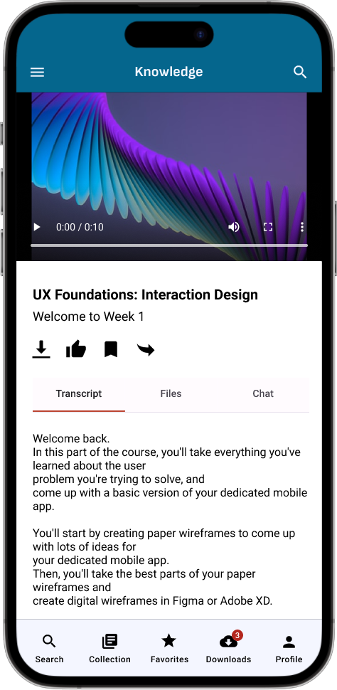 Knowledge Mockups - Mobile App (Responsive Design) - Video Playback