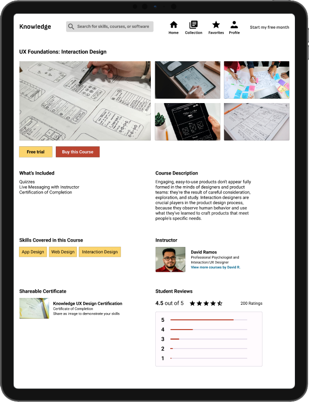 Knowledge Mockups - Tablet (Responsive Design) - Course Overview