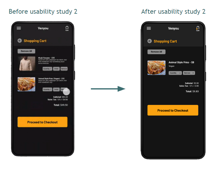 Venyou - Before and After Usability Study - Second Round Screenshots